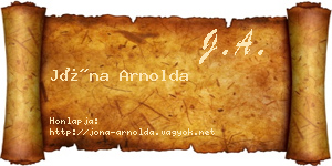 Jóna Arnolda névjegykártya